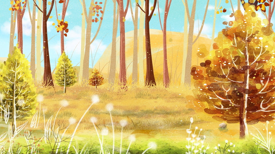 pngtree beautiful autumn woods background design backgroundautumn backgroundillustration backgroundwood image 64792